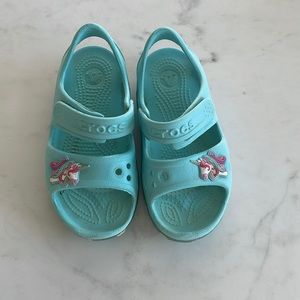 Kids unicorn croc sandals
